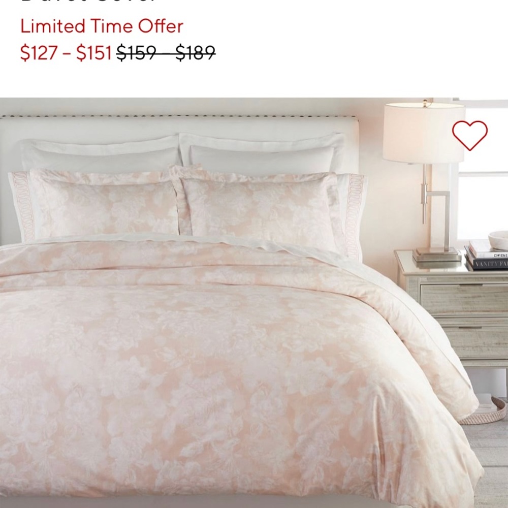 Pottery Barn Monique Lhuillier Duvet in Rose Blush. F/Q